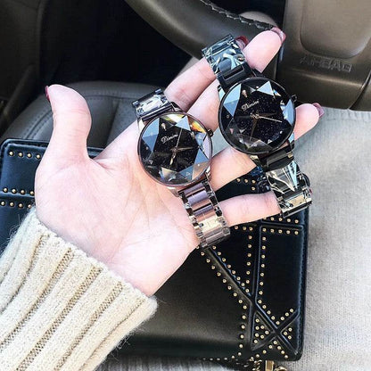 Buy Center Starry Sky Purple Steel Women's Dress Watch - Fashionable Quartz - Buy Center