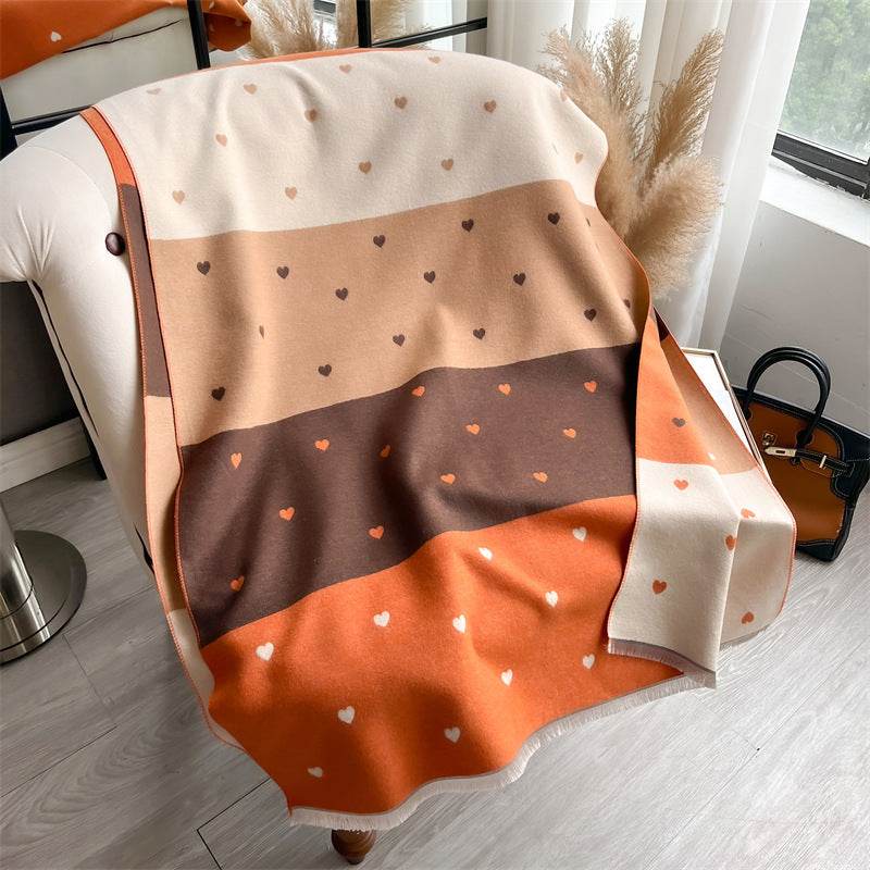 Women's Cashmere Scarf - Double-Sided Warm Love Print for Winter Style - Buy Center