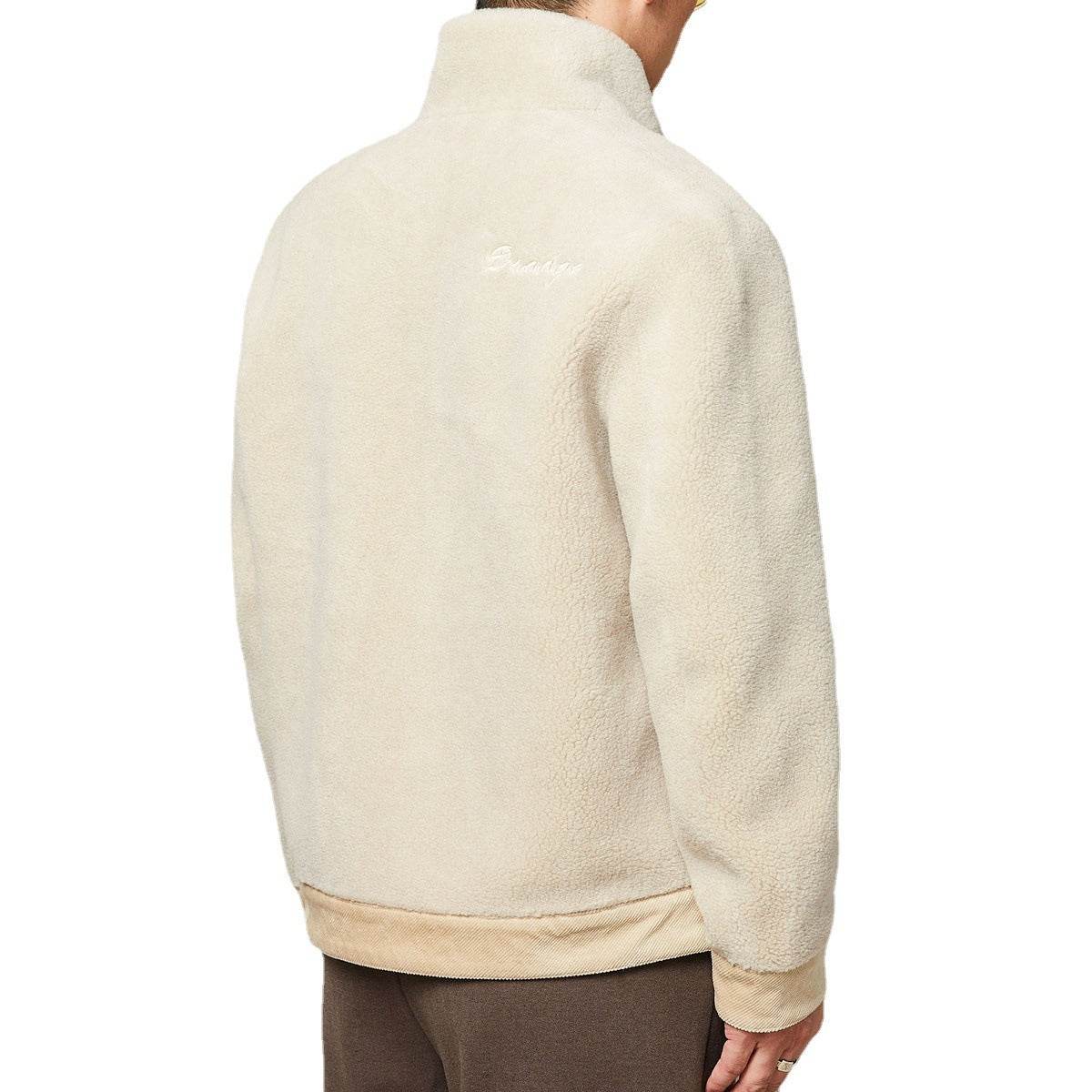 Buycenter Men's Winter Faux Lamb Jacket - Thick, Stylish Stand Collar - Buy Center