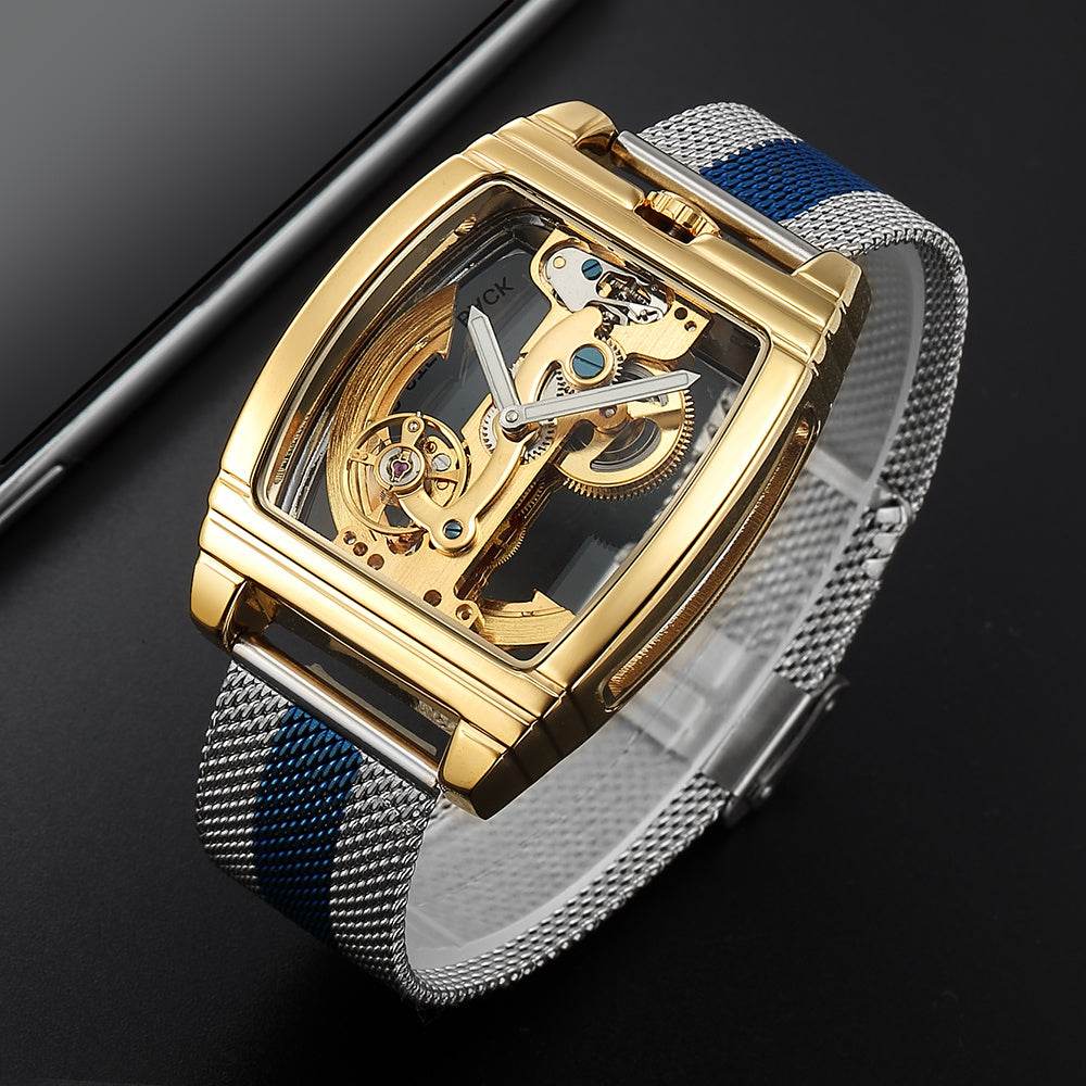 Buy Center Hollow Mechanical Watch - Luminous, Casual Style, 47mm Dial - Buy Center