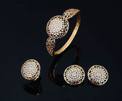 Elegant Four-Piece Fine Jewelry Set - Necklace, Earrings, and Ring 2025 - Buy Center