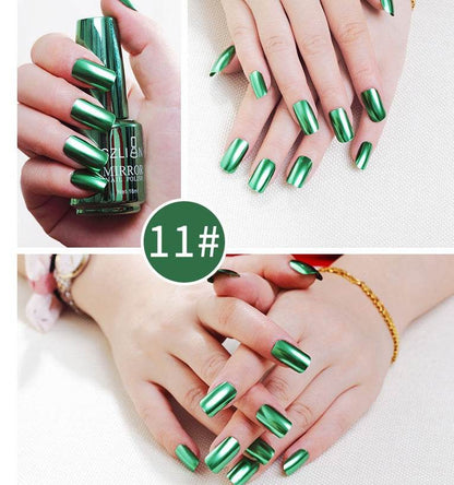 12-Color Mirror Nail Polish - Dazzling Metallic Shine for Fashionistas - Buy Center
