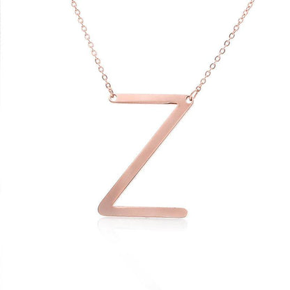 Fabulous Rose Gold Initial Letter Pendant Necklace - Premium K-Gold Design - Buy Center