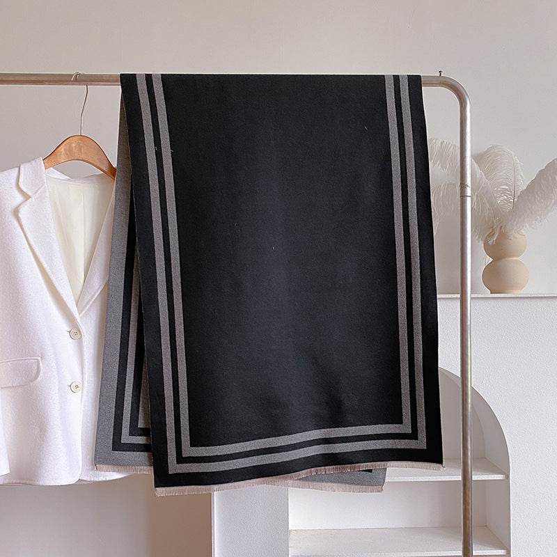 Thickened Warm Women's Scarf - Geometric Jacquard Design for Winter Style - Buy Center