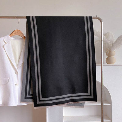 Thickened Warm Women's Scarf - Geometric Jacquard Design for Winter Style - Buy Center