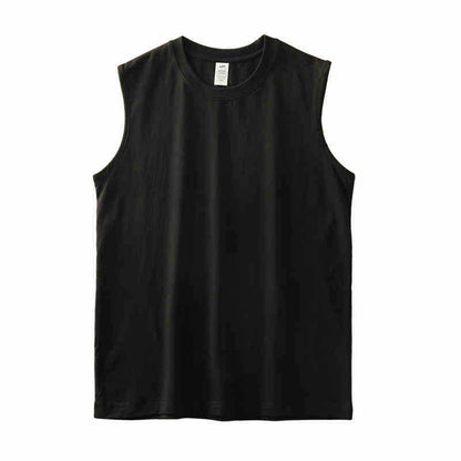 Men's Solid Color Sleeveless Fitness Waistcoat - 100% Cotton, Moisture-Wicking - Buy Center