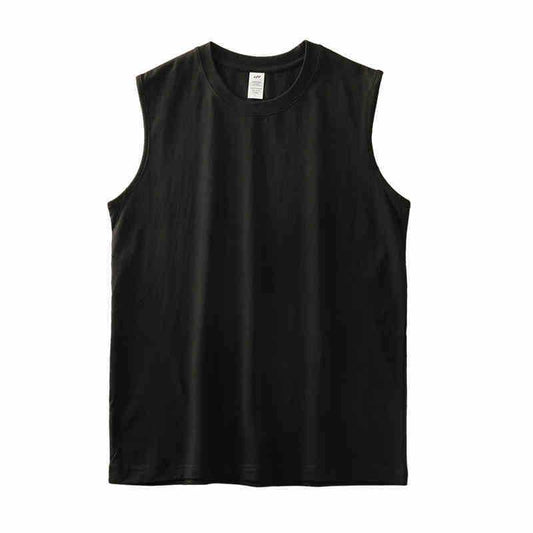 Men's Solid Color Sleeveless Fitness Waistcoat - 100% Cotton, Moisture-Wicking - Buy Center