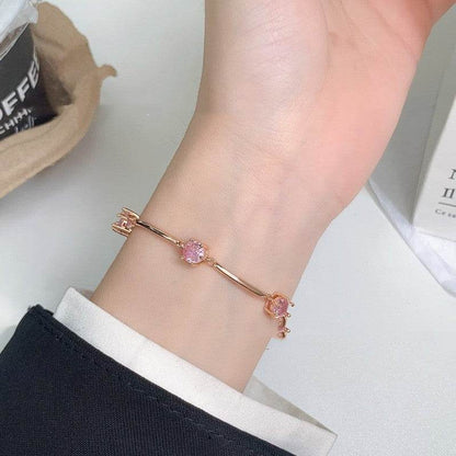 Exquisite Round Diamond Crystal Bracelet - Modern Luxury for Women - Buy Center