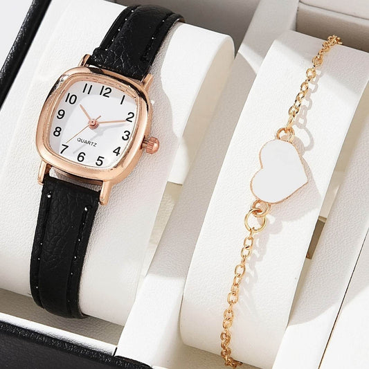 Buy Center Retro Women's Watch - Elegant Square Plate & Imitation Leather - Buy Center