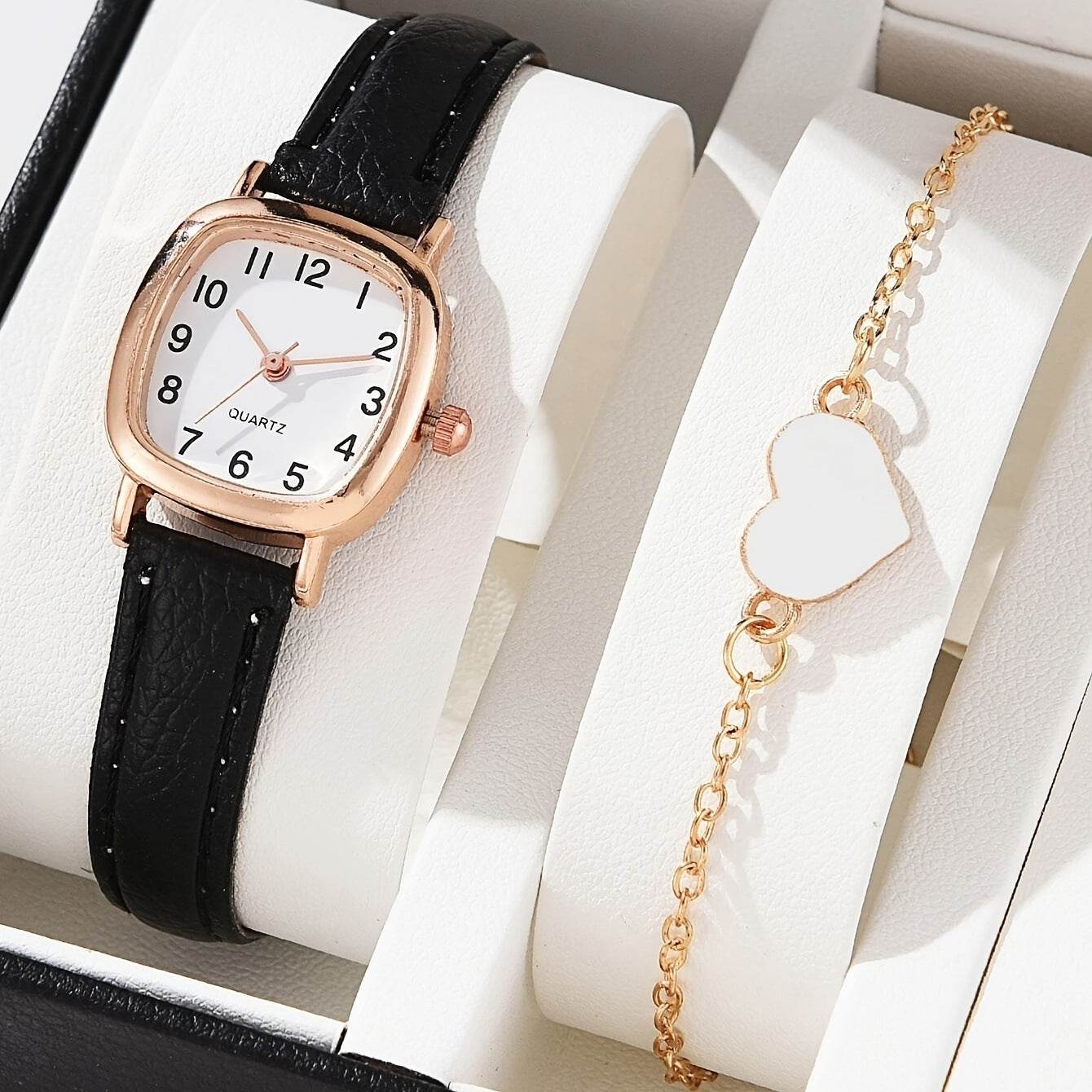 Buy Center Retro Women's Watch - Elegant Square Plate & Imitation Leather - Buy Center