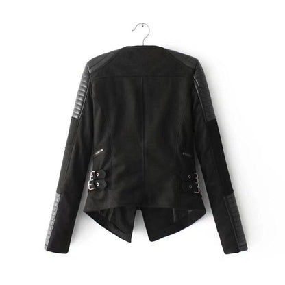 Buycenter Cropped Leather Jacket - Stylish European Design, Imitation Leather - Buy Center