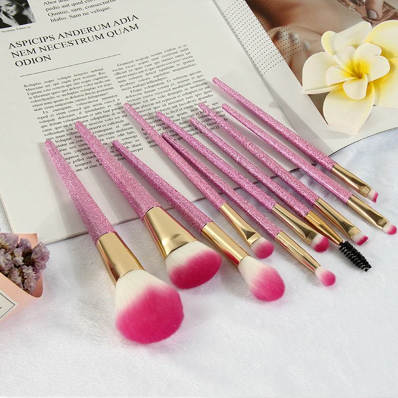 10 Crystal Makeup Brushes Set - Soft Bristles for Flawless Application - Buy Center