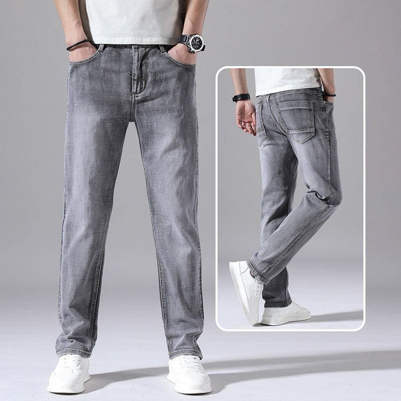 Retro Thin Tapered Jeans for Men - Stylish Casual Trousers for Summer - Buy Center