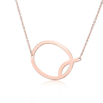 Fabulous Rose Gold Initial Letter Pendant Necklace - Premium K-Gold Design - Buy Center