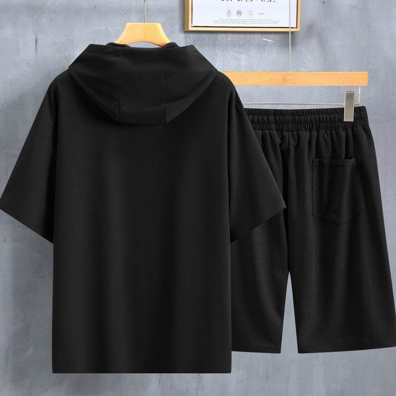 Trendy Summer Fat Man Suit for Men - Loose Fit Shorts & T-Shirt Set - Buy Center