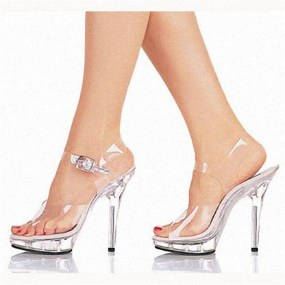 Crystal Sandals - Waterproof High Heels for Stylish Women, Platform Elevation - Buy Center