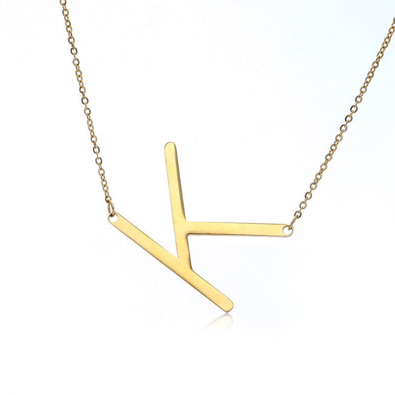 Fabulous Rose Gold Initial Letter Pendant Necklace - Premium K-Gold Design - Buy Center