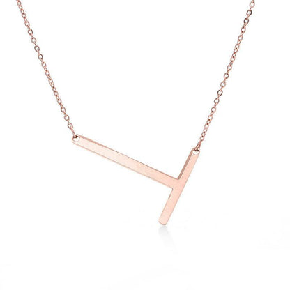 Fabulous Rose Gold Initial Letter Pendant Necklace - Premium K-Gold Design - Buy Center