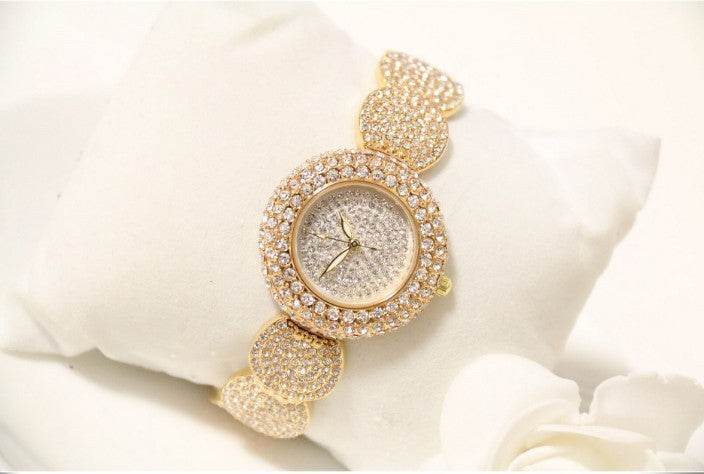 Buycenter Women's Steel Band Diamond Watch - Elegant Quartz Design - Buy Center