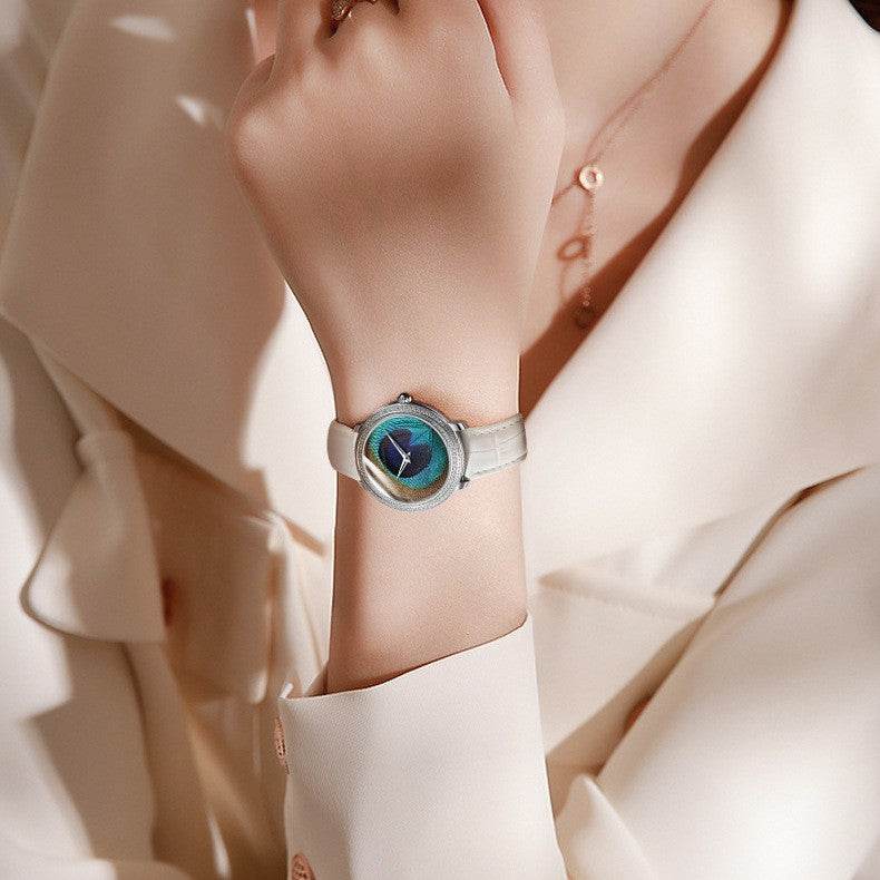 Buycenter Women's Waterproof Belt Watch - Feather Dial & Quartz Movement - Buy Center