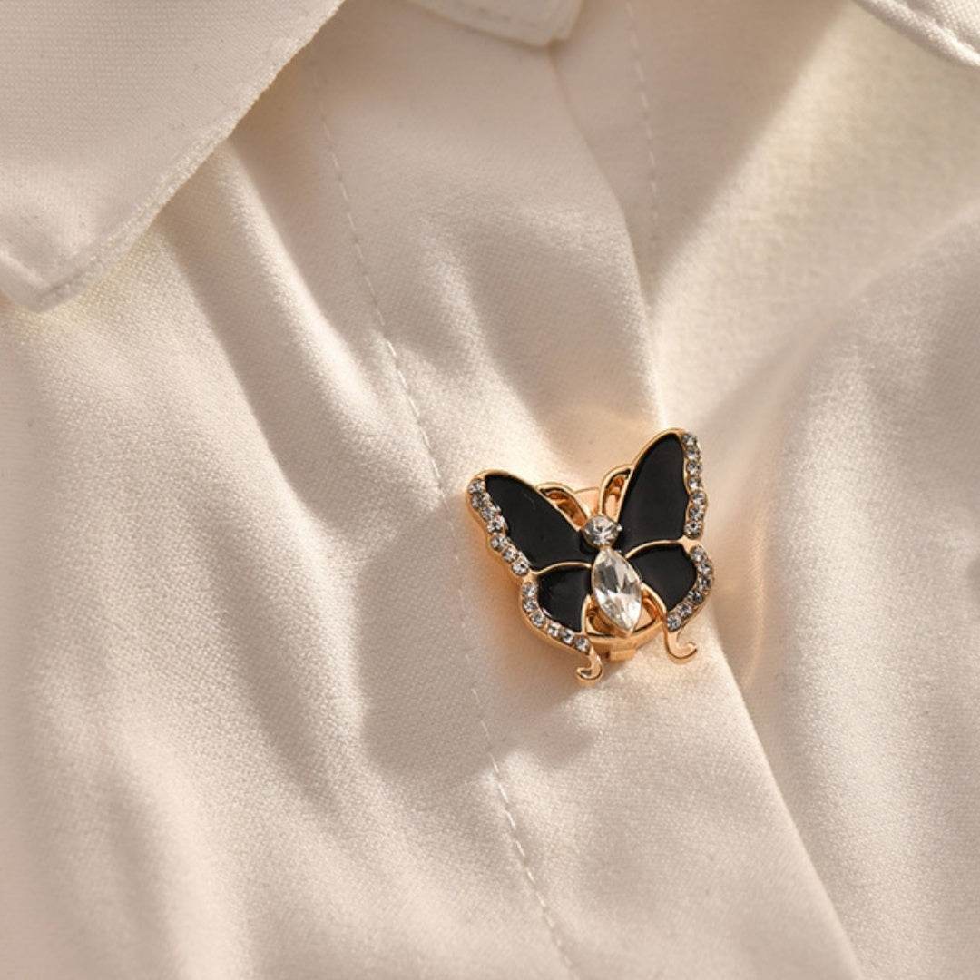 Elegant Women's Butterfly Rhinestone Cufflinks - Stylish 3D Design 2025 - Buy Center