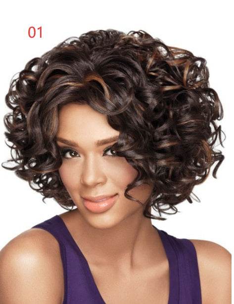 Ladies Short Curly Hair Set - High Temp Silk for Effortless Style - Buy Center