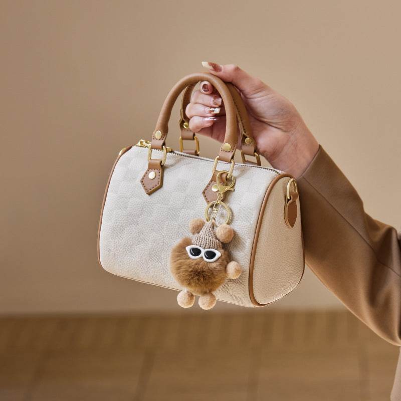 Buycenter Genuine Leather Crossbody Bag - Soft White Boston Design - Buy Center