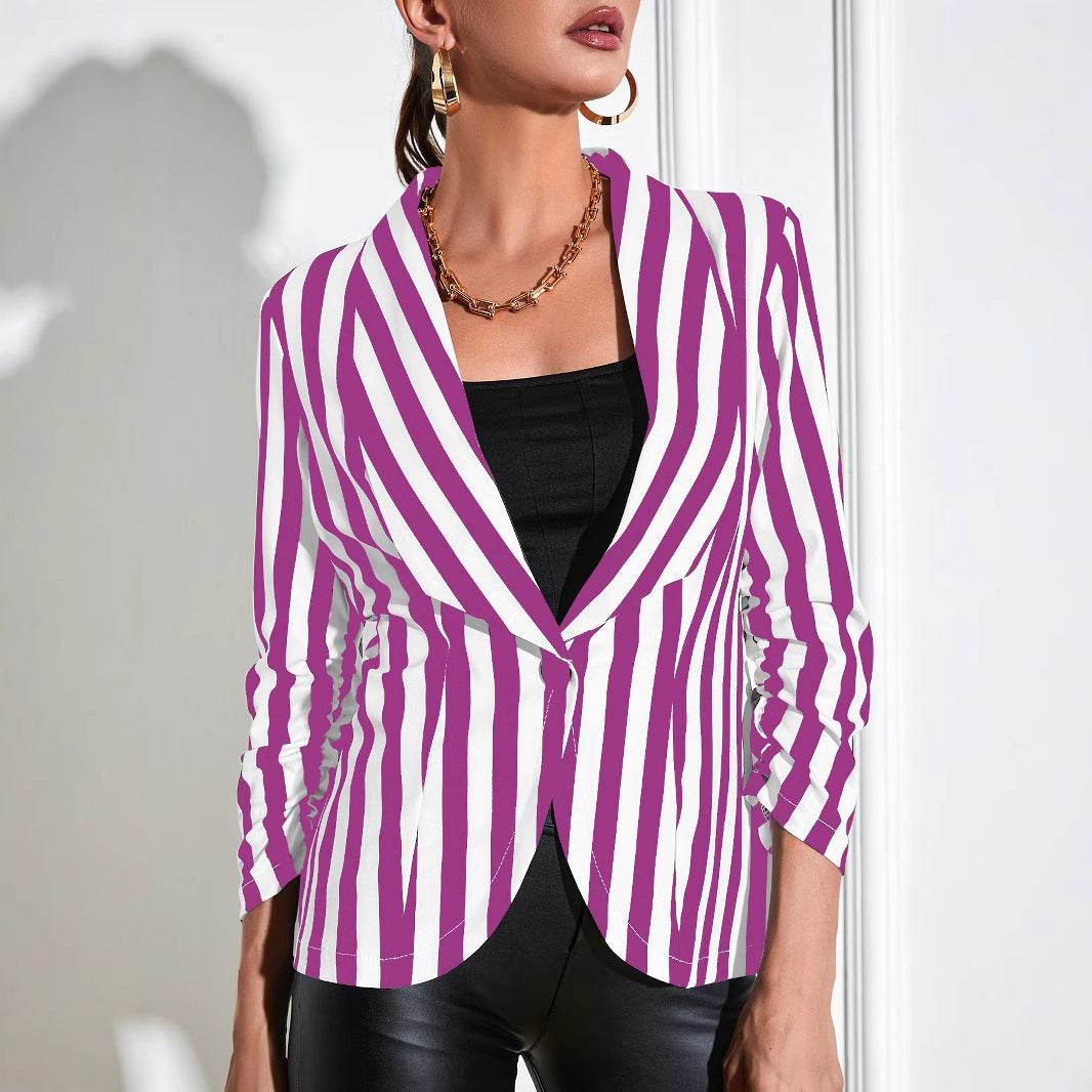 Buycenter Cropped Casual Jacket - Slim Fit 3/4 Sleeve Fashion - Buy Center