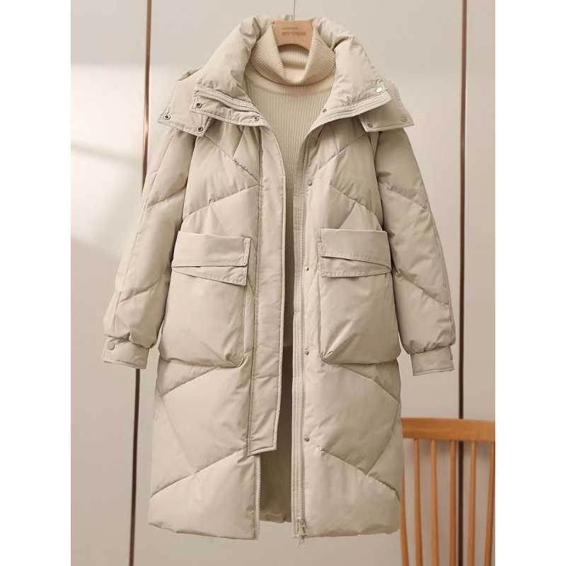 Buycenter Women's Mid-Length Cotton-Padded Coat - Plus Size & Warm - Buy Center