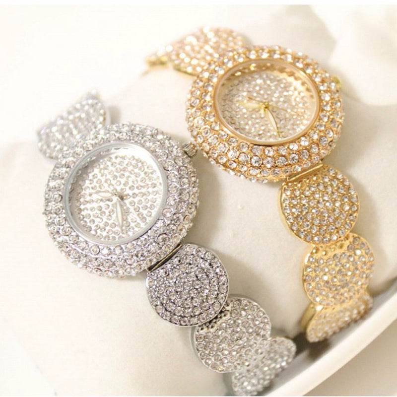 Buycenter Women's Steel Band Diamond Watch - Elegant Quartz Design - Buy Center