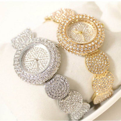 Buycenter Women's Steel Band Diamond Watch - Elegant Quartz Design - Buy Center