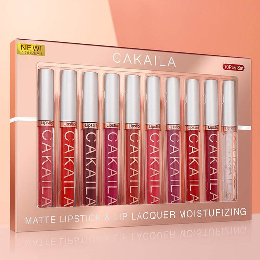 Pack of 10 Waterproof Matte Lip Gloss - Long-Lasting Color, Smooth Texture - Buy Center