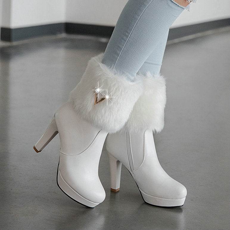 Chunky Heel Short Boots for Women - Stylish Autumn & Winter Booties - Buy Center