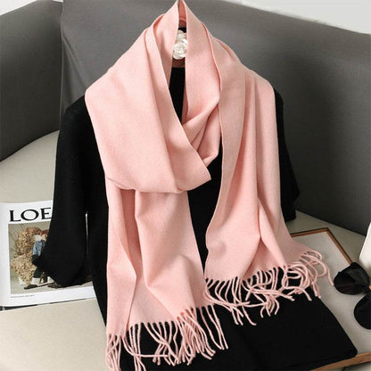 Solid Color Cashmere-like Scarf for Women - Warm, Quick-Drying Shawl - Buy Center