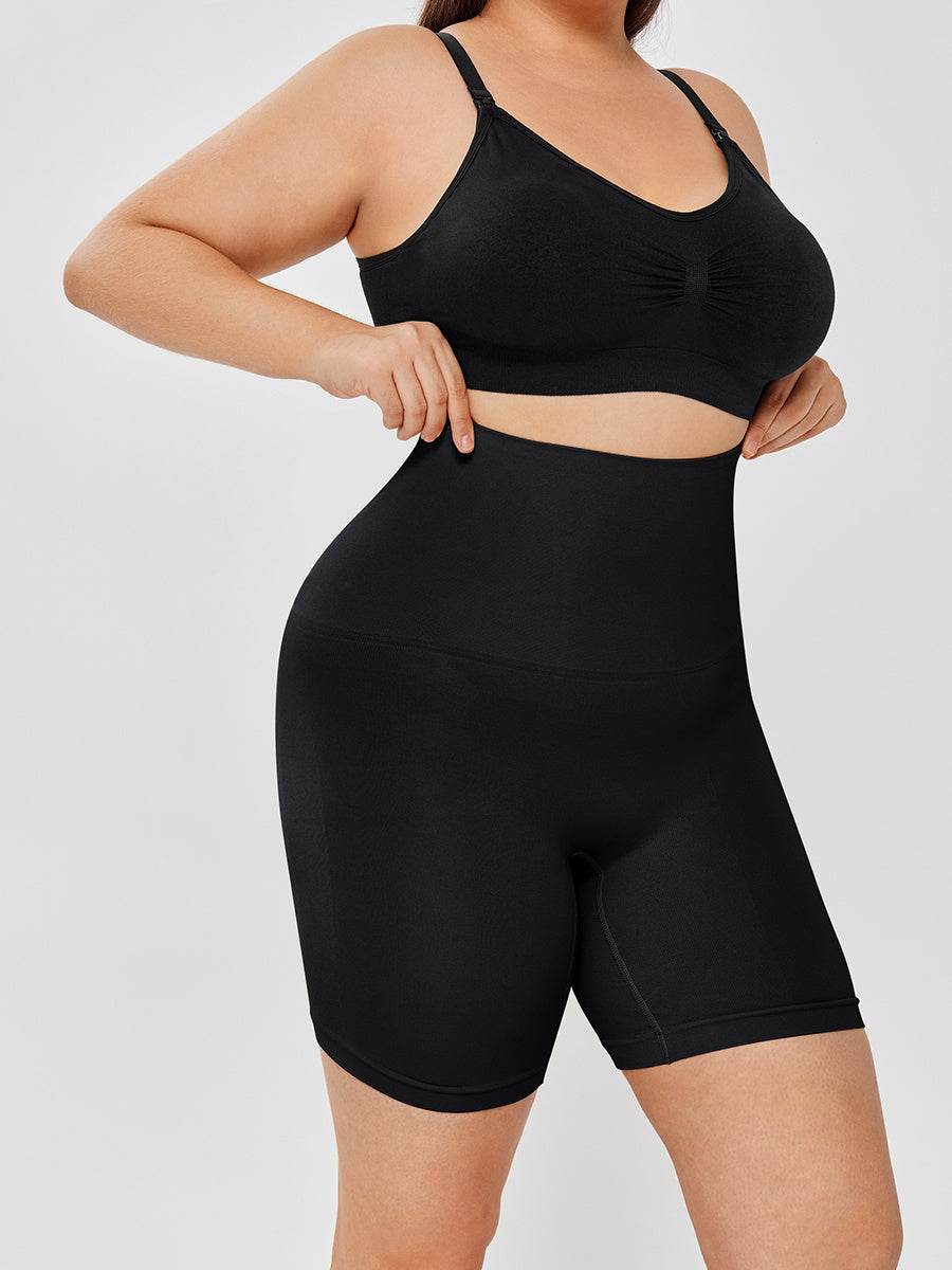 High Waisted Body Shaper Shorts - All Season Women's Leggings in Apricot & Black - Buy Center