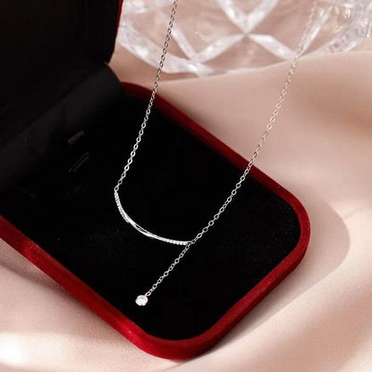 Buycenter Sterling Silver Necklace - Elegant Smile Tassel Design - Buy Center