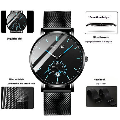 Trade Watch Stylish Black Technology Belt - Refined Steel Design, Trendy Look - Buy Center