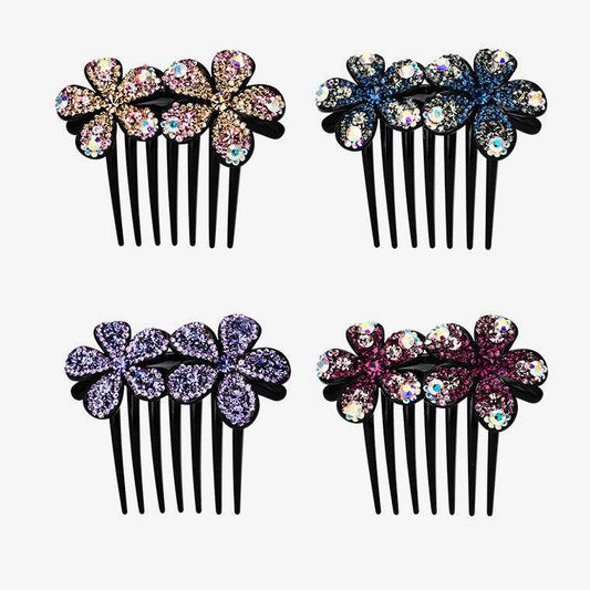 Inserting Comb Hair Ornament - Korean Bow with Sparkling Austrian Diamonds - Buy Center