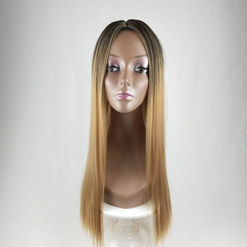 Long Straight Gradient Fake Hair - Chic Synthetic Wig for All Skin Tones - Buy Center