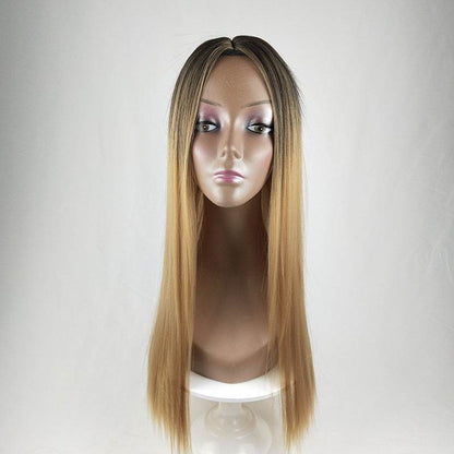 Long Straight Gradient Fake Hair - Chic Synthetic Wig for All Skin Tones - Buy Center