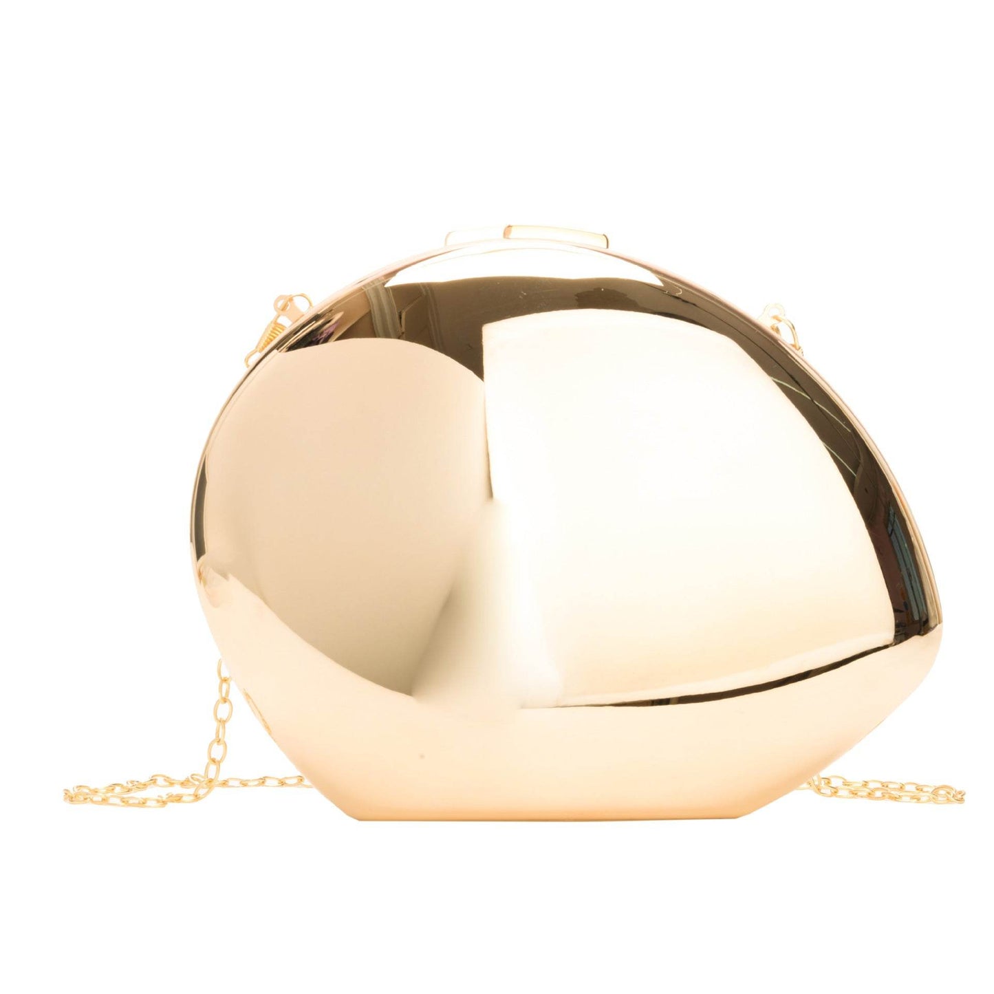 Buycenter Golden Acrylic Goose Egg Clutch - Metallic Shoulder Bag - Buy Center