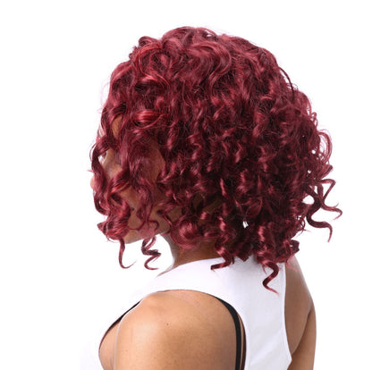 Burgundy Curly Hair Hood - Stylish 17" Human Hair Accessory for 2025 - Buy Center