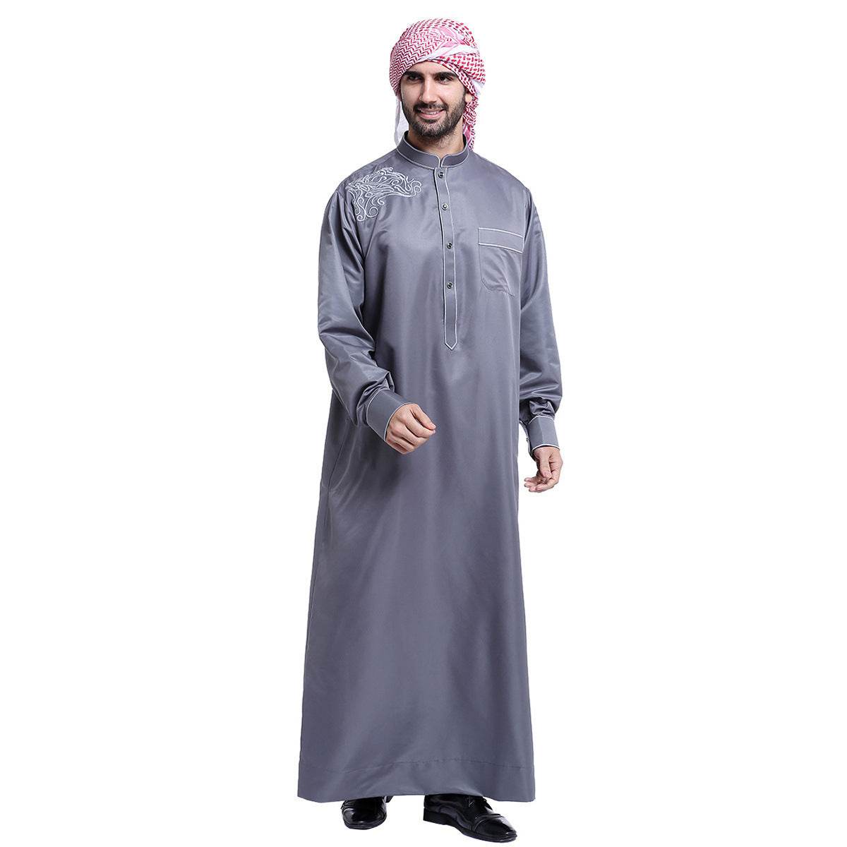 Stylish Arab Men's Robe - Comfortable Polyester Fabric for Any Occasion - Buy Center
