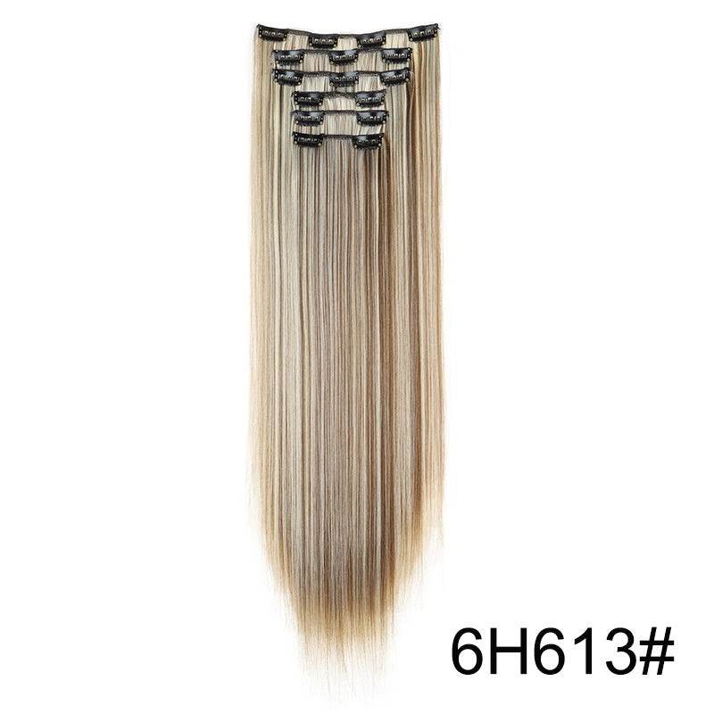 Durable Long Straight Wig Extensions Set - 6-Piece Human Hair Collection - Buy Center