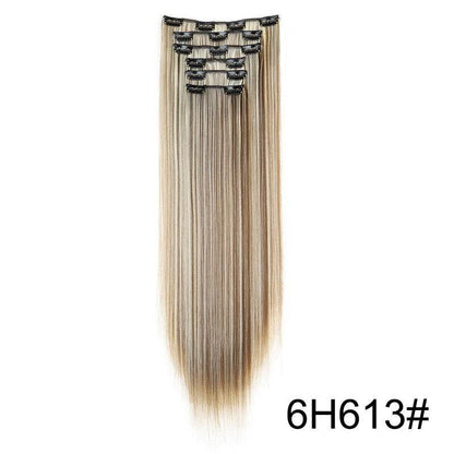 Durable Long Straight Wig Extensions Set - 6-Piece Human Hair Collection - Buy Center