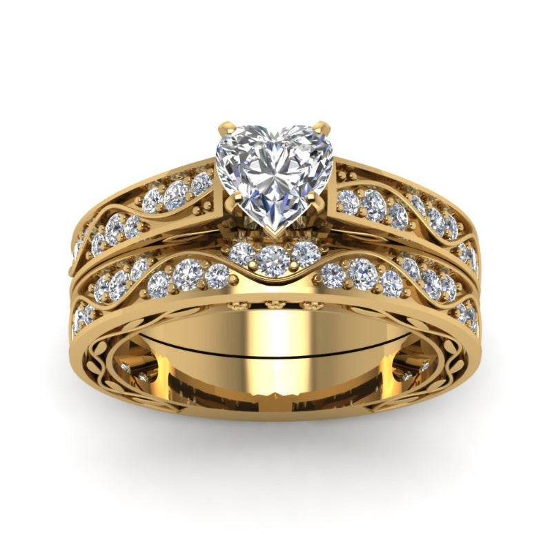 Golden Dragon Couple Ring - Zircon Engagement Rings for Stylish Couples - Buy Center