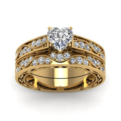 Golden Dragon Couple Ring - Zircon Engagement Rings for Stylish Couples - Buy Center