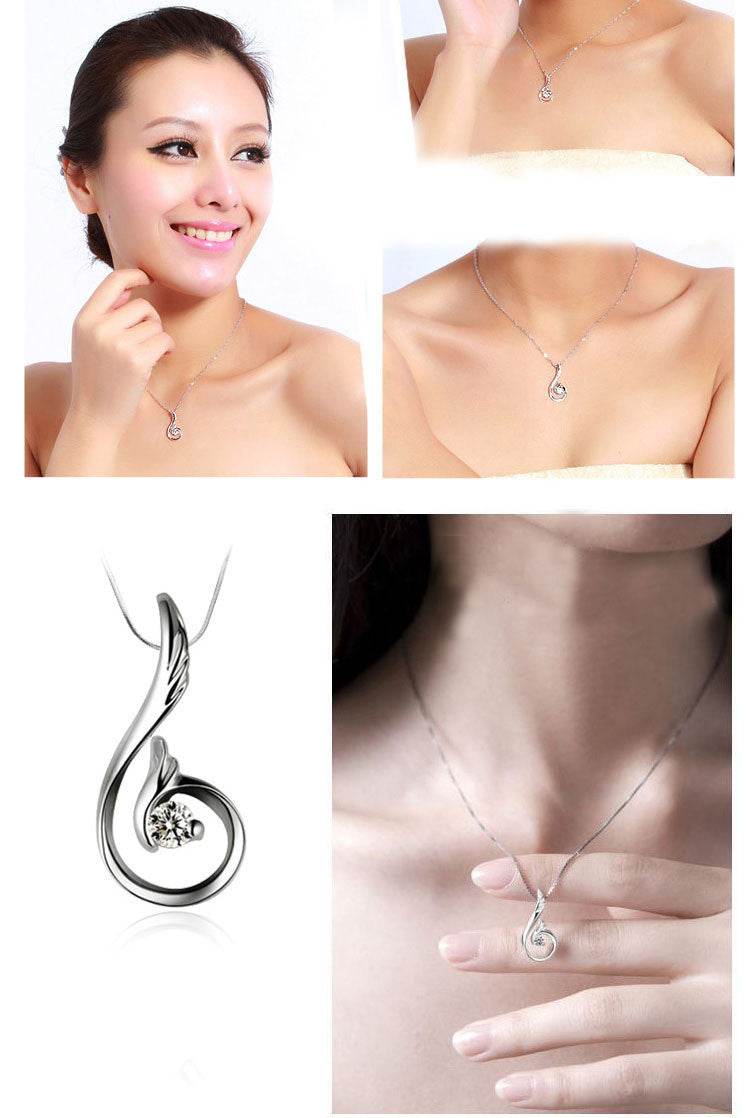 Elegant Fire Phoenix Zircon Necklace Pendant - K-Gold Jewelry for Women - Buy Center