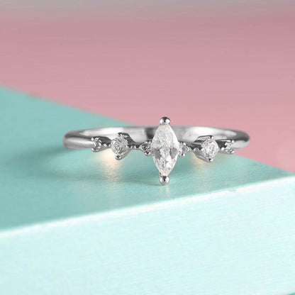 Rose Gold Horse Eye Diamond Ring - Elegant Engagement Ring for Women - Buy Center