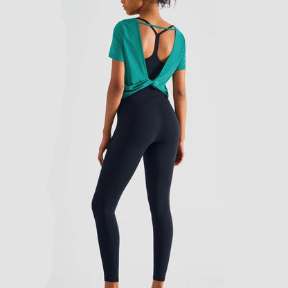 Buycenter High Waisted Yoga Pants for Women - Peach Lift, Black/Blue Options - Buy Center